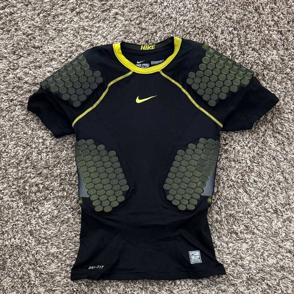 Nike Pro Combat Black and Neon Green Shirt